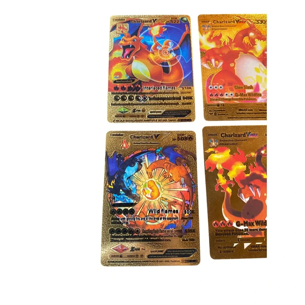 Fan Art Lot of 6 Pokemon Gold Charizard VMAX V Shining V Card‎